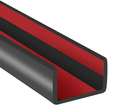 Immagine prodotto di Guarnizione in gomma autoadesiva da 25 mm, profilo a U, per la protezione dei bordi, adatta a bordi da 24-26 mm, colore nero, lunghezza 6 metri