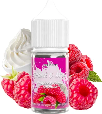 Produktbild von Belissia Shake and Make Himbeer-Sahne Refill - 30 ml hochdosiertes Lebensmittelaroma - zum Nachfüllen - Für Backen, Speisen, Getränke, Shakes uvm