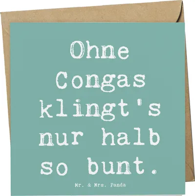 Produktbild von Mr. & Mrs. Panda doppelkarte Spruch Bunte Congas - Meeresbrise - Geschenk, Schlaginstrumente, Lernen, Trommeln, Spielen, Musik, anlasskarte, Grußkarte, Glückwunschkarte