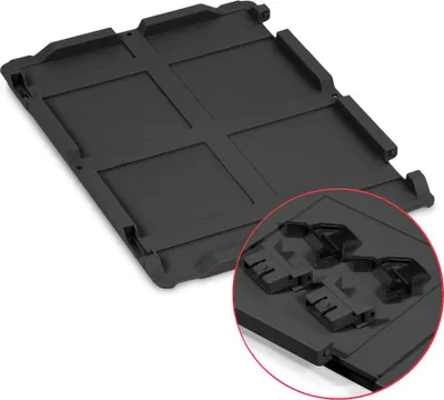 Produktbild von Scharnierdeckel Set Eurobox NextGen mit 2 schwarzen Schiebeschnappverschlüssen | BxT 30x40cm | Schwarz | Eurobehälter, Transportbox, Transportbehälter, Stapelbehälter