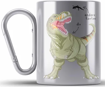 Produktbild von Trendation - Andere Tanten Du Edelstahl Tasse Karabiner Geschenk für Beste Tante Karabiner Edelstahl Tasse Karabiner Edelstahl Geschenkidee Tante Geburtstag Lustig (Silber)