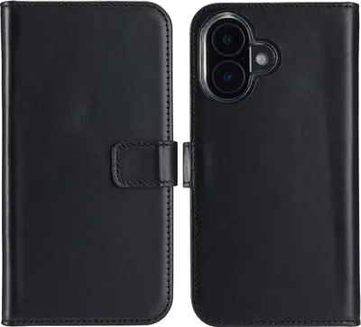 Immagine prodotto di Custodia a libro in vera pelle Selencia per iPhone 16 - Nero