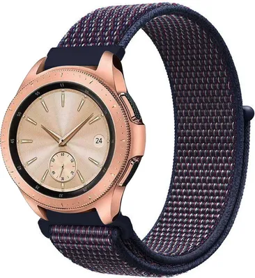 Produktbild von Strap-it Samsung Galaxy Watch 42mm Armband Nylon (Lila-Blau)