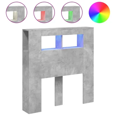 Produktbild von vidaXL LED-Kopfteil Betongrau 100x18,5x103,5 cm Holzwerkstoff