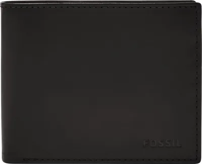 Produktbild von FOSSIL Leder Geldbörse Derrick RFID Large Coin Pocket Bifold Black schwarz