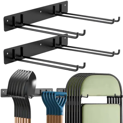 Werkzeughalter mit Haken, 2 Stück, Stahl, max. 54 kg, schwarz