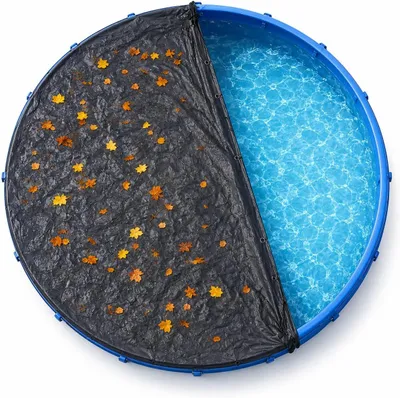 Produktbild von Poolabdeckung rund – Extra starke 200 g/m² Poolplane schwarz – UV-resistente Solar Sommer- & Winterabdeckplane (500 – 550 cm (Ø 610 cm))