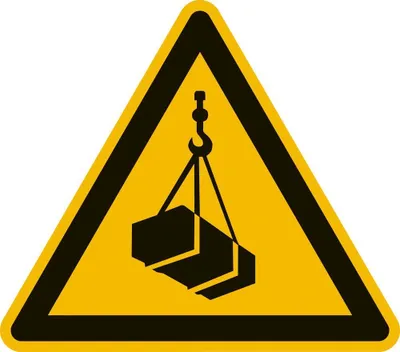 Produktbild von Schild PVC Warnung vor schwebender Last nach ISO 7010 ISO-W015 SL 200mm