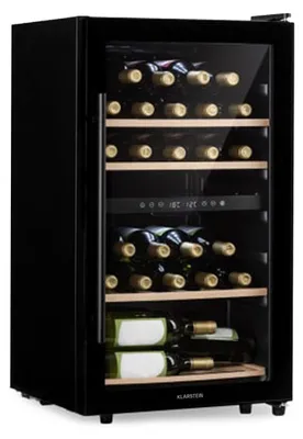 Zdjęcie produktu dla KlarsteinBarossa 34 Duo, chłodziarka do wina, 2 strefy, 34 butelki, szklane drzwi, sterowanie dotykowe, czarna