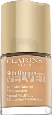 A bottle of Clarins Skin Illusion Velvet foundation.