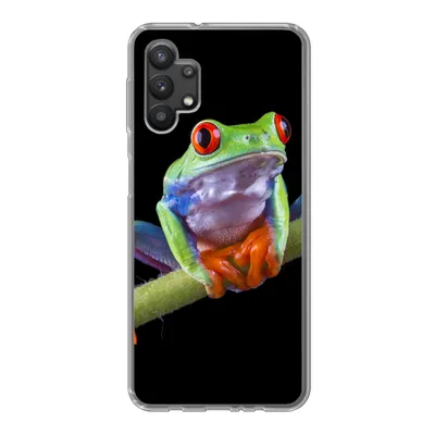 Produktbild von MuchoWow® Handyhülle Schutzhülle Hülle für Samsung Galaxy A32 5G Frosch - Pflanze - Schwarz Silikon Softcase Handy Hülle - Softcase