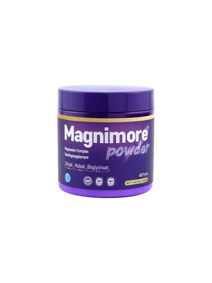 Produktbild von Magnimore Powder – Magnesiumcitrat, malat und bisglycinat – 60 Portionen