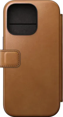 Produktbild von Nomad Modern Leder folio iPhone 16 Pro – Entwickelt einzigartige Patina – 3 Kartenfächer und 1 Geldscheinfach – Abnehmbarer Magnetverschluss