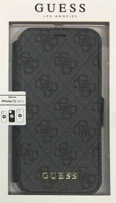 Produktbild von Guess 4G Buch Tasche für Apple iPhone 12 mini 5,4" grau Case Cover Hülle