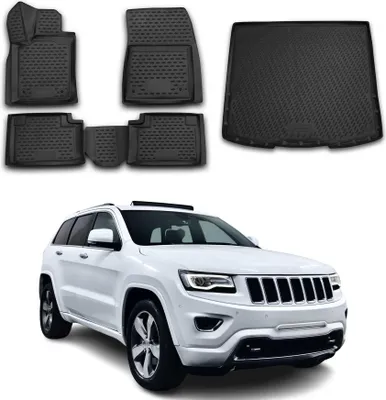 Obrázok produktu pre Sada podlahových rohoží a vložiek do batožinového priestoru pre Jeep Grand Cherokee 2013-2015 TPE black