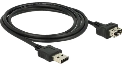 Zdjęcie produktu dla DeLOCK 2m 2xUSB2.0-A, 2 m, USB A, USB A, USB 2.0, Męska/Żeńska, Czarny
