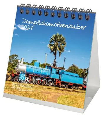 Produktbild von Dampflokomotivenzauber Tischkalender 10x10cm für 2027 Eisenbahn - Seelenzauber