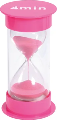Produktbild von EDUPLAY 120442 Přesýpací hodiny 4 min, Ø 6,5 x výška 12 cm, růžová barva