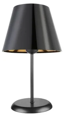Immagine prodotto di Lampada da tavolo Verda in metallo e paralume tessuto nero