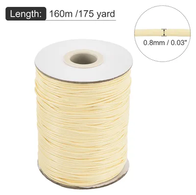Produktbild von Gewachster Faden 0,8 mm gewachster Polyesterfaden 160 m Wachsschnur fš¹r Armbandherstellung, Halsketten, Perlen, Schmuckherstellung und Basteln (Beige)