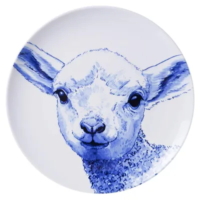 Productafbeelding van Heinen Delfts Blauw – Wandbord met lammetje