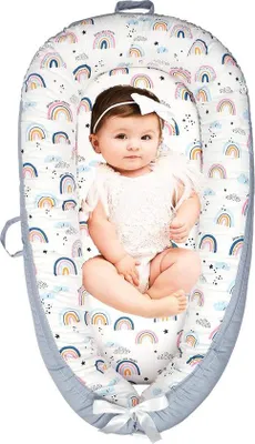 Produktbild von Famanu Babynestchen weich atmungsaktiv für Neugeborene - 100% Baumwolle