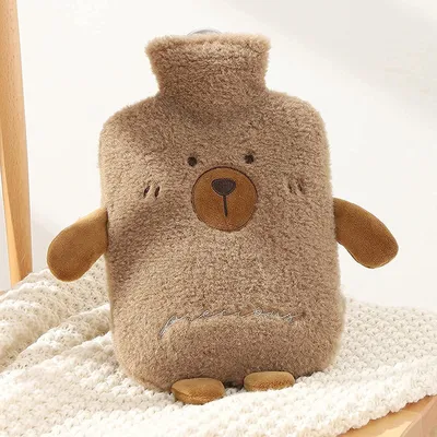Produktbild von Wärmflasche mit Bezug 2L, Gummi, Kuschelweich, Schmerzlinderung, Tier, Geschenke