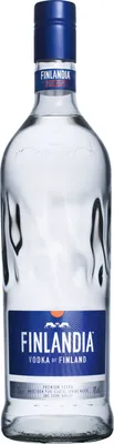 A clear, well-lit studio shot of a bottle of Finlandia Vodka.