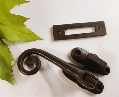 Produktbild von Fensterverschluss wie antik, Eisen braun gewachst, Fallhaken, Fensterriegel