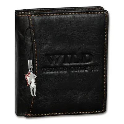 Zdjęcie produktu dla Skórzany portfel Wild Things Only brązowy z blokadą RFID 9x2x10cm OPJ115N