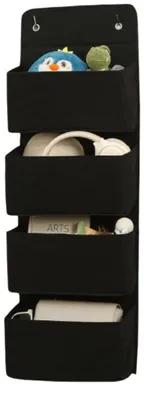 Tür-Organizer, 4 Taschen, 29,5 x 89,5 cm, schwarz