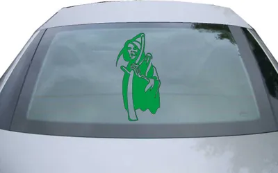 Produktbild von Indigos UG - Aufkleber Heckscheibe & Motorklappe DE2236 - grün - 600x300 mm - Sensenmann - Auto Scheiben Fenster Heckklappe Tuning Racing JDM - Die cut