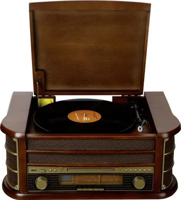 Produktbild von Denver MCR-50, Braun, 33 1/3,45,78 RPM, AM, FM, USB, LCD, 5 W