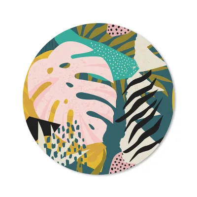 Produktbild von MuchoWow® Mauspad Mousepad Blätter - Farben - Muster - Mädchen - Kinder - Rosa - Kind 50x50 cm - Mousepads - Maus Mat - Pad - Mausunterlage - Vinyl