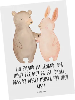 Produktbild von Mr. & Mrs. Panda Postkarte Freund fürs Leben - Weiß - Geschenk, Ansichtskarten, dieser Mensch, Freundschaft, Postkarten, Ansichtskarte, Grußkarte, wichtiger, Bedanken