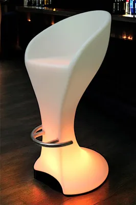 Produktbild von LED Barhocker 104 cm Farbwechsel Akku kabellos nutzbar Barstuhl mit Lehne Leuchtmöbel