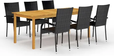 Produktbild von 7-tlg. Garten-Essgruppe Schwarz
