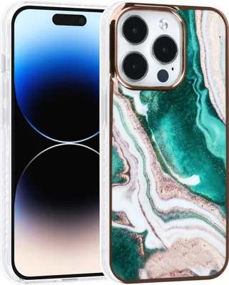 Produktbild von UNIQ Accessory iPhone 14 Pro TPU Backcover - Marble Green