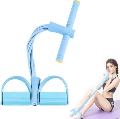 Produktbild von Bauchtrainer mit Zugseil, 6 Röhren, Widerstandsband, elastisches Training, für Heimtraining