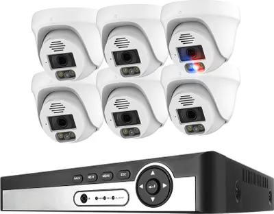 Produktbild von Sicherheitskamerasystem, Gesichtserkennung, Bewegungsbenachrichtigungen, 8CH NVR 6 CAM 8MP-c, Keine-f