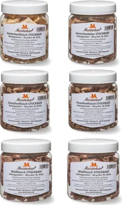 Produktbild von Feines vom WILD, KANINCHEN & STRAUß gefriergetrocknet, 490 g STOCKBARF® Trockenbarf SPARPAKET Futtermittelallergie