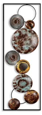 Metall-Wandaccessoire, handbemalt, 32x90x4 cm, einzigartig