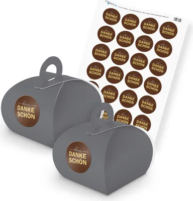 Produktbild von itenga SET kleines Dankeschön (Motiv 19) 24x Geschenkschachtel mit Griff grau +