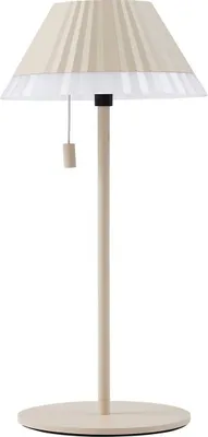 Produktbild von Lindby LED-Akku-Tischleuchte Ilvi, beige, Alu, Ø 17,5 cm