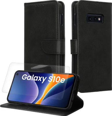 Produktbild von kwmobile Kunstleder Handyhülle kompatibel mit Samsung Galaxy S10e Hülle - Brieftaschen Schutzhülle aus Kunstleder mit Displayschutz und RFID-Schutz -