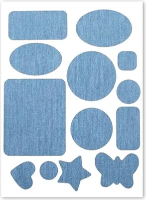 Productafbeelding van INF Strijklapjes voor jeans - Denim-reparatiepleisters voor knieën en ellebogen, 5 stuks, lichtblauw