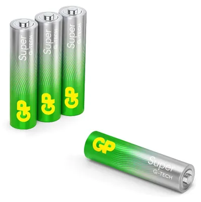 Produktbild von 1x4 GP Super Alkaline 1,5V AAA Micro LR03 Rel. 03024AETA-B4