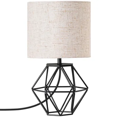 Produktbild von EDISHINE Nachttischlampe, Moderne Tischlampe, Vintage Tischleuchte, Beige Schwarz