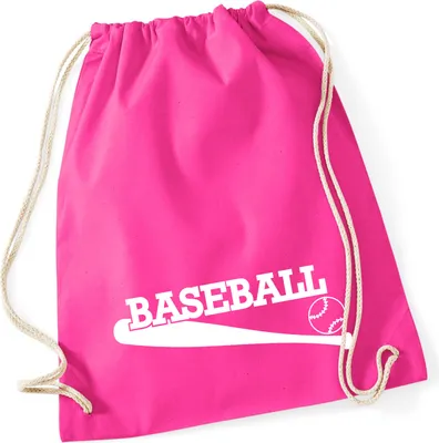 Produktbild von Huuraa Turnbeutel Baseball Baseballschläger 12 Liter Fuchsia Baumwolle Rucksack Geschenkidee