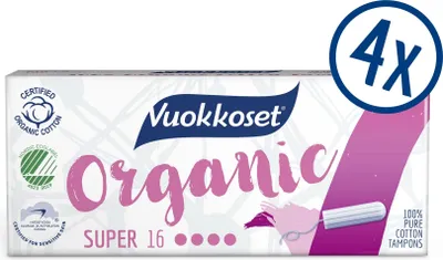 Produktbild von Vuokkoset - Tampons Super - Organisch Baumwolle